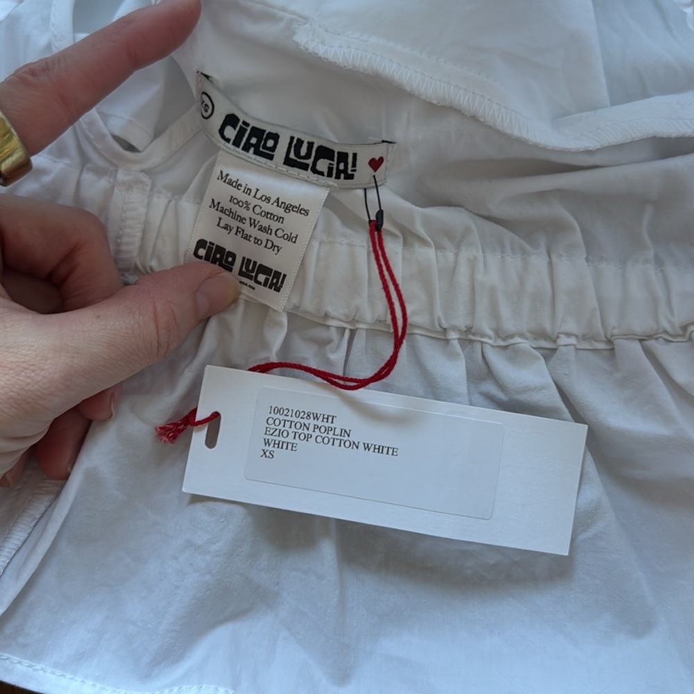 NWT / ciao lucia / white whip cotton poplin cutout shirt top / xs - Picture 7 of 7